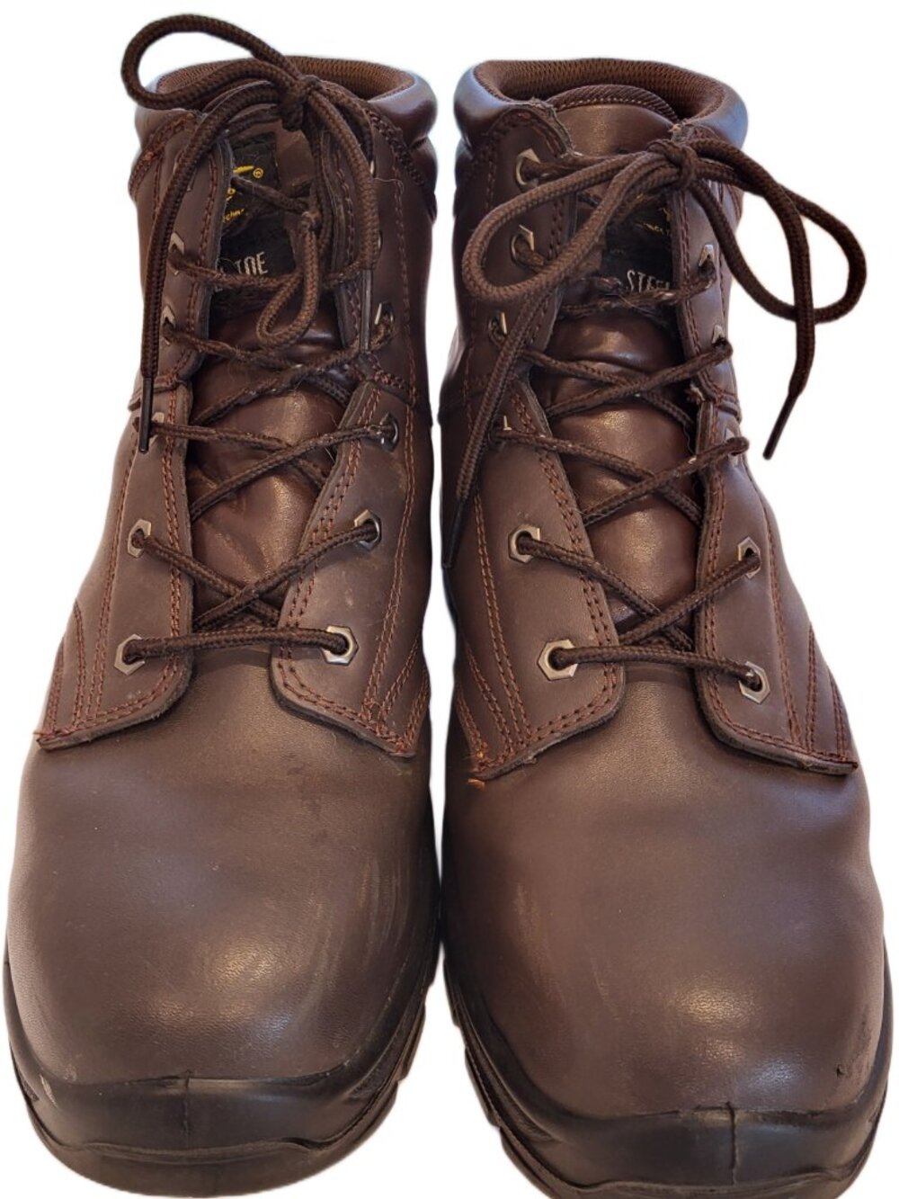 AdTec 9895 Men’s Size 12 Brown Leather Steel Toe 6” Work Boots Slip Resistant